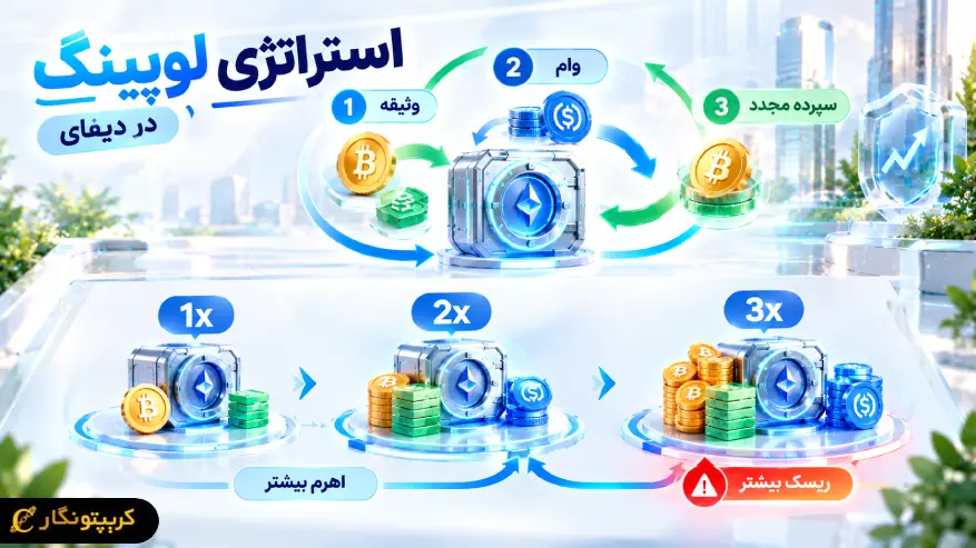 استراتژی لوپینگ چیست؟ روش کسب سود اهرمی در دیفای چرخه تکرار و افزایش اهرم در استراتژی لوپینگ